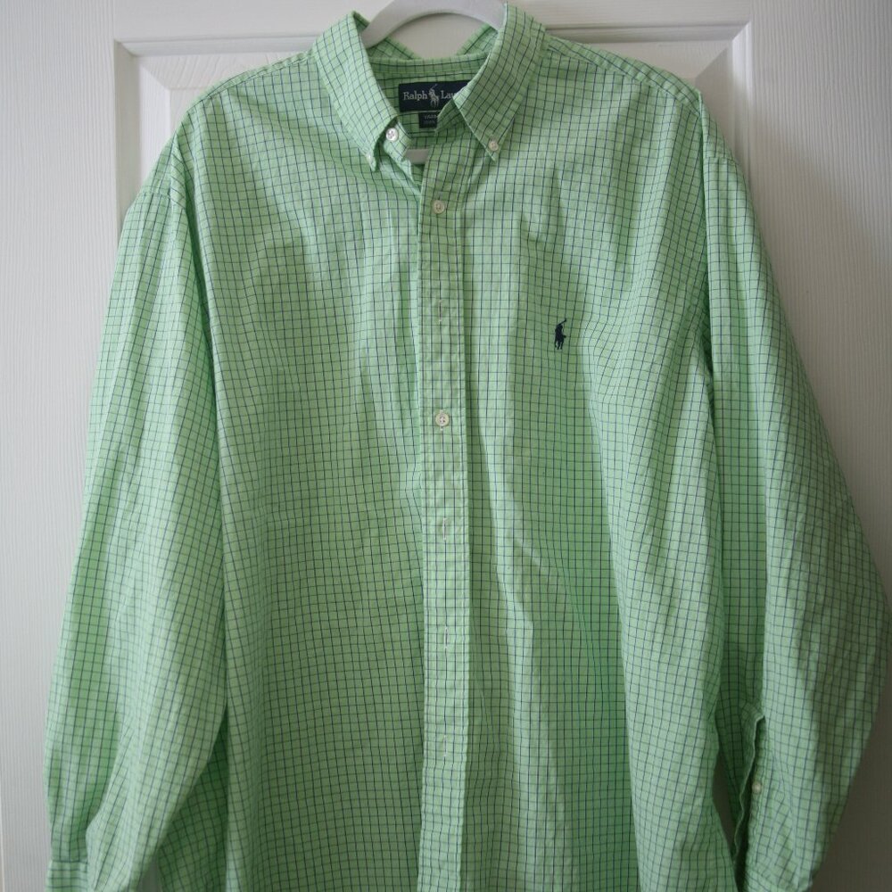 Polo Ralph Lauren Casual Buttondown, Size 17.5/35, Light Green